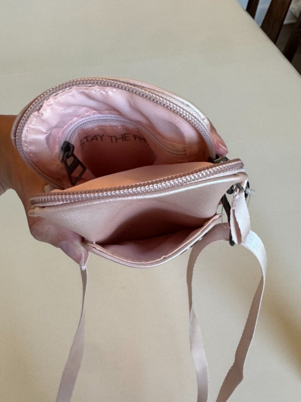 CALIA by Carrie Underwood Modular Phone Crossbody Bag Pink Metallic Adjustable - Picture 4 of 8